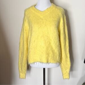 Madewell Soft Brushed Yellow V-Neck Sweater